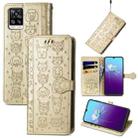 For V20 2021 Lovely Cat and Dog Embossing Pattern Horizontal Flip Leather Case , with Holder & Card Slots & Wallet & Cartoon Clasp & Lanyard(Gold) - 1