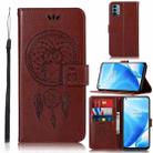 For OnePlus Nord N200 5G Wind Chime Owl Embossing Pattern Horizontal Flip Leather Case with Holder & Card Slots & Wallet(Brown) - 1