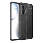 For vivo X70 Litchi Texture TPU Shockproof Case(Black) - 1