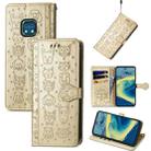 For Nokia XR20 Lovely Cat and Dog Embossing Pattern Horizontal Flip Leather Case , with Holder & Card Slots & Wallet & Cartoon Clasp & Lanyard(Gold) - 1