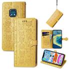 For Nokia XR20 Lovely Cat and Dog Embossing Pattern Horizontal Flip Leather Case , with Holder & Card Slots & Wallet & Cartoon Clasp & Lanyard(Yellow) - 1