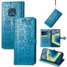 For Nokia XR20 Lovely Cat and Dog Embossing Pattern Horizontal Flip Leather Case , with Holder & Card Slots & Wallet & Cartoon Clasp & Lanyard(Blue) - 1