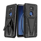 For Motorola Moto G Play 2021 Super V Armor PC + TPU Shockproof Case with Invisible Holder(Black) - 1