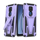 For Motorola Moto G Play 2021 Super V Armor PC + TPU Shockproof Case with Invisible Holder(Purple) - 1