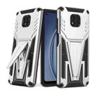 For Motorola Moto G Power 2021 Super V Armor PC + TPU Shockproof Case with Invisible Holder(Silver) - 1