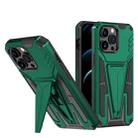 For iPhone 13 Super V Armor PC + TPU Shockproof Case with Invisible Holder(Green) - 1