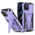 For iPhone 12 Pro Super V Armor PC + TPU Shockproof Case with Invisible Holder(Purple) - 1