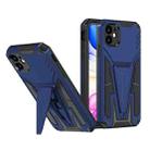For iPhone 11 Super V Armor PC + TPU Shockproof Case with Invisible Holder (Blue) - 1