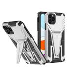 For iPhone 11 Pro Super V Armor PC + TPU Shockproof Case with Invisible Holder (Silver) - 1