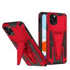 For iPhone 11 Pro Max Super V Armor PC + TPU Shockproof Case with Invisible Holder (Red) - 1