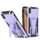 For iPhone XS Max Super V Armor PC + TPU Shockproof Case with Invisible Holder(Purple) - 1