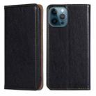 For iPhone 13 Pro Max PU + TPU Gloss Oil Solid Color Magnetic Horizontal Flip Leather Case with Holder & Card Slot & Wallet (Black) - 1