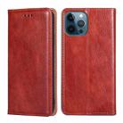 For iPhone 13 Pro Max PU + TPU Gloss Oil Solid Color Magnetic Horizontal Flip Leather Case with Holder & Card Slot & Wallet (Brown) - 1