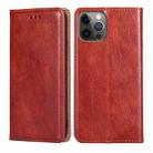 For iPhone 13 Pro PU + TPU Gloss Oil Solid Color Magnetic Horizontal Flip Leather Case with Holder & Card Slot & Wallet (Brown) - 1