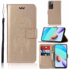 For Xiaomi Redmi 10 Wind Chime Owl Embossing Pattern Horizontal Flip Leather Case with Holder & Card Slots & Wallet(Gold) - 1