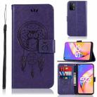 For OPPO A93 5G Wind Chime Owl Embossing Pattern Horizontal Flip Leather Case with Holder & Card Slots & Wallet(Purple) - 1