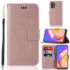 For OPPO A94 / A95 5G Wind Chime Owl Embossing Pattern Horizontal Flip Leather Case with Holder & Card Slots & Wallet(Rose Gold) - 1