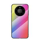 For Huawei Mate 40 Pro+ Gradient Carbon Fiber Texture TPU Border Tempered Glass Case(Colorful Fiber) - 1