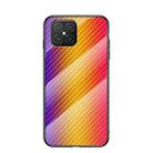 For Huawei nova 8 SE Gradient Carbon Fiber Texture TPU Border Tempered Glass Case(Gold Fiber) - 1