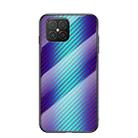 For Huawei nova 8 SE Gradient Carbon Fiber Texture TPU Border Tempered Glass Case(Blue Fiber) - 1