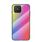 For Huawei nova 8 SE Gradient Carbon Fiber Texture TPU Border Tempered Glass Case(Colorful Fiber) - 1