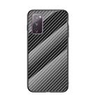 For Samsung Galaxy S20 FE Gradient Carbon Fiber Texture TPU Border Tempered Glass Case(Black Fiber) - 1