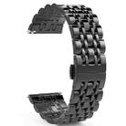 22mm Men Version Seven-beads Steel Watch Band(Black) - 1