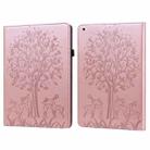 For iPad Pro 10.5 2017 / 10.2 2019 Tree & Deer Pattern Pressed Printing Horizontal Flip PU Leather Case with Holder & Card Slots & Sleep / Wake-up Function(Pink) - 1