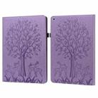 Tree & Deer Pattern Pressed Printing Horizontal Flip PU Leather Case with Holder & Card Slots & Sleep / Wake-up Function For iPad 9.7 2018/2017/Air 2/Air(Purple) - 1