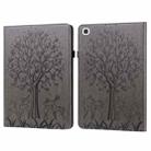 Tree & Deer Pattern Pressed Printing Horizontal Flip PU Leather Case with Holder & Card Slots & Sleep / Wake-up Function For Samsung Galaxy Tab A7 10.4 2020(Grey) - 1