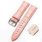 10mm Two-layer Cowhide Leather Bamboo Joint Texture Watch Band(Pink) - 1