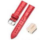 10mm Two-layer Cowhide Leather Bamboo Joint Texture Watch Band(Red) - 1