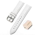 12mm Two-layer Cowhide Leather Bamboo Joint Texture Watch Band(White) - 1