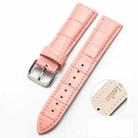 18mm Two-layer Cowhide Leather Bamboo Joint Texture Watch Band(Pink) - 1