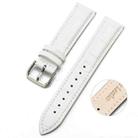 20mm Two-layer Cowhide Leather Bamboo Joint Texture Watch Band(White) - 1