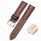 20mm Two-layer Cowhide Leather Bamboo Joint Texture Watch Band(Dark Brown) - 1