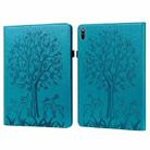 For Huawei MatePad Pro 10.8 2021 Tree & Deer Pattern Pressed Printing Horizontal Flip PU Leather Case with Holder & Card Slots(Blue) - 1