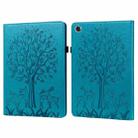 For Lenovo Tab M8 8505X 8.0 Tree & Deer Pattern Pressed Printing Horizontal Flip PU Leather Case with Holder & Card Slots(Blue) - 1