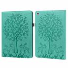 For Lenovo M10 TB-X505L Tree & Deer Pattern Pressed Printing Horizontal Flip PU Leather Case with Holder & Card Slots(Green) - 1