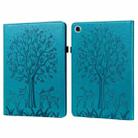 For Lenovo Tab M10 HD Gen 2 Tree & Deer Pattern Pressed Printing Horizontal Flip PU Leather Case with Holder & Card Slots(Blue) - 1