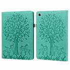 For Lenovo Tab M10 HD Gen 2 Tree & Deer Pattern Pressed Printing Horizontal Flip PU Leather Case with Holder & Card Slots(Green) - 1