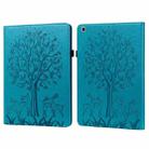 For Samsung Galaxy Tab A 10.1 2019 Tree & Deer Pattern Pressed Printing Horizontal Flip PU Leather Case with Holder & Card Slots(Blue) - 1