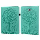 For Samsung Galaxy Tab A 10.1 2016 Tree & Deer Pattern Pressed Printing Horizontal Flip PU Leather Case with Holder & Card Slots(Green) - 1