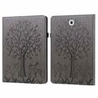 For Samsung Galaxy Tab S2 9.7 Tree & Deer Pattern Pressed Printing Horizontal Flip PU Leather Case with Holder & Card Slots(Grey) - 1