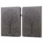 For Amazon Kindle Fire HD 10 / 10 Plus 2021 Tree & Deer Pattern Pressed Printing Horizontal Flip PU Leather Case with Holder & Card Slots(Grey) - 1