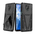For Xiaomi Redmi Note 9 Pro Super V Armor PC + TPU Shockproof Case with Invisible Holder(Black) - 1