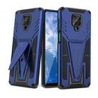 For Xiaomi Redmi Note 9 Pro Super V Armor PC + TPU Shockproof Case with Invisible Holder(Blue) - 1