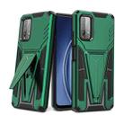 For Xiaomi Redmi Note 9 4G Super V Armor PC + TPU Shockproof Case with Invisible Holder(Dark Green) - 1