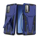 For Xiaomi Redmi Note 9 4G Super V Armor PC + TPU Shockproof Case with Invisible Holder(Blue) - 1