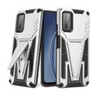 For Xiaomi Redmi Note 9 4G Super V Armor PC + TPU Shockproof Case with Invisible Holder(Silver) - 1